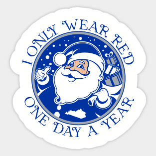 Blue Santa Sticker